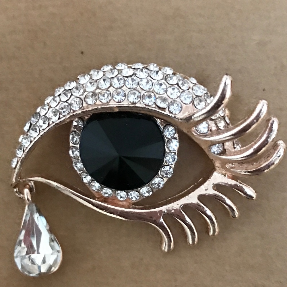 EVIL EYE Brooch with Tear Drop